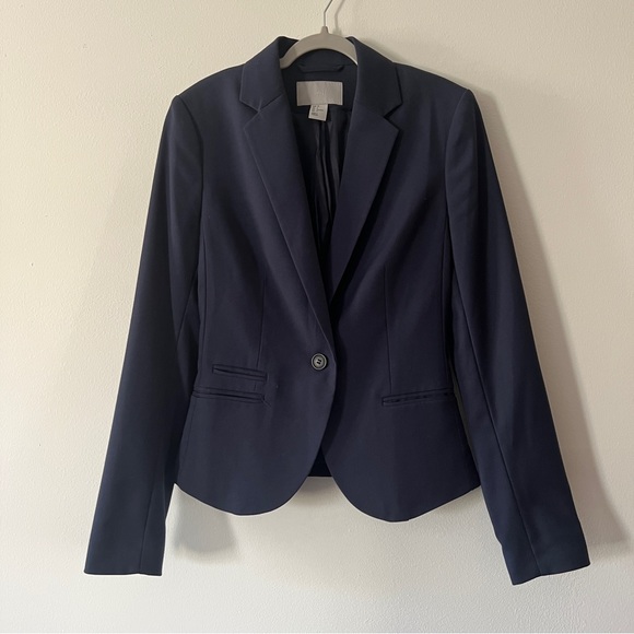 H&M Navy Blue Blazer Size 4 - Picture 2 of 8